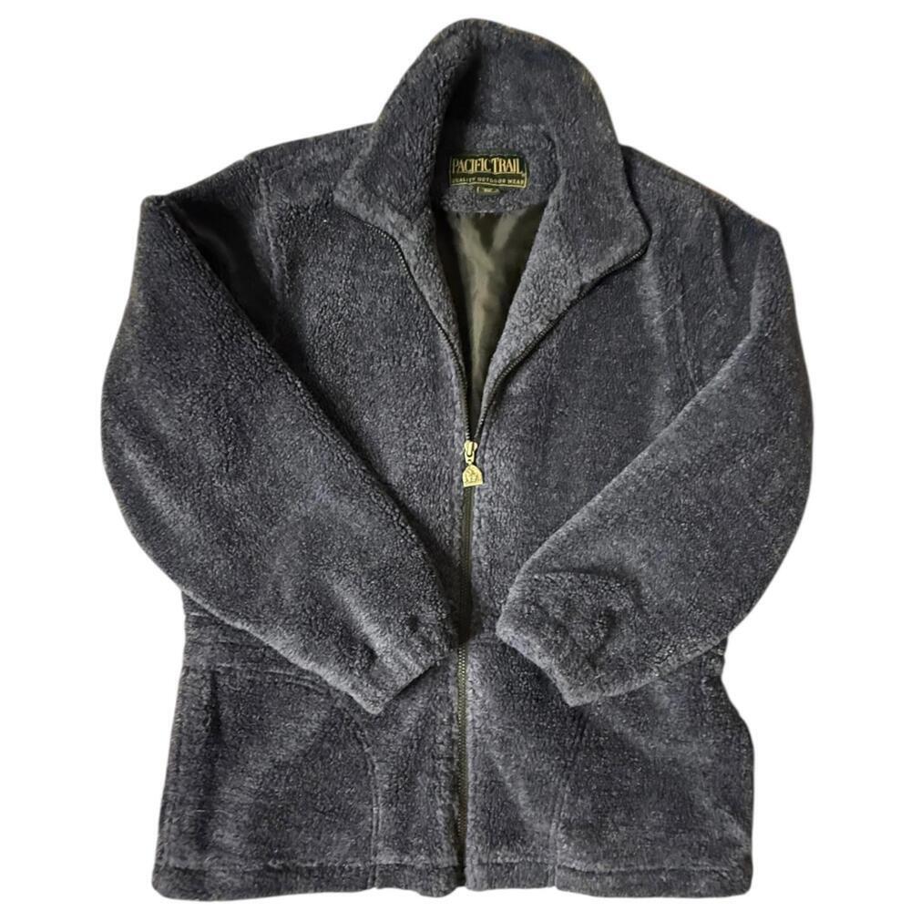 Pacific Trail Navy Plush Fleece Zip Jacket Vintage Outdoorwear Small
